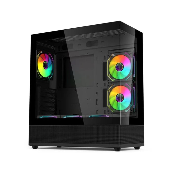 Acer V930B Mid Tower Two Panel Front & Left Side Tempered Glass Case with 6 RGB Fans - Black ColorWaves