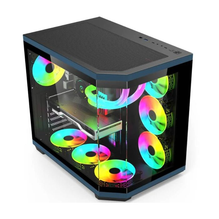 Acer V950 Mid Tower Two Panel Front & Left Side Tempered Glass Case with 7 RGB Fans - Black ColorWaves