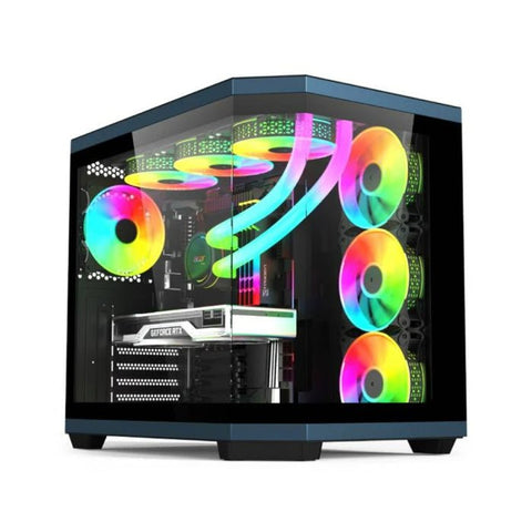 Acer V950 Mid Tower Two Panel Front & Left Side Tempered Glass Case with 7 RGB Fans - Black ColorWaves