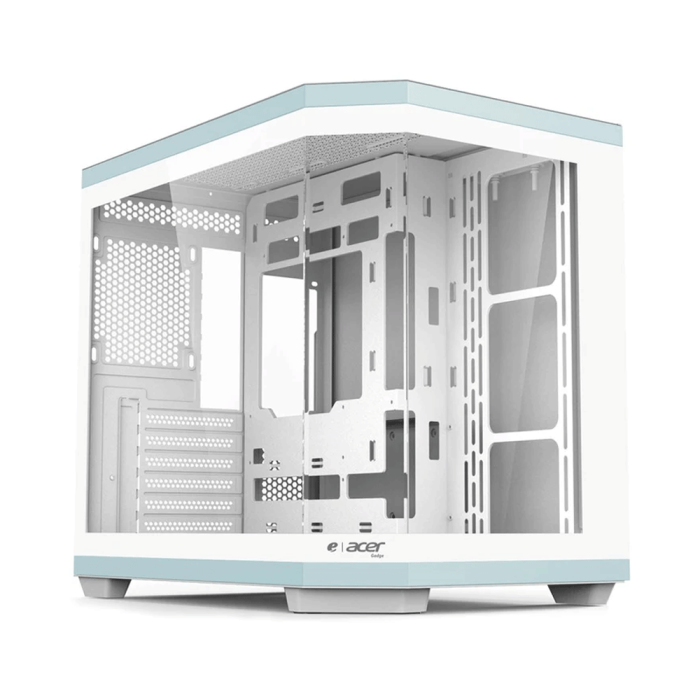 Acer V950 Mid Tower Two Panel Front & Left Side Tempered Glass Case with 7 RGB Fans - White ColorWaves
