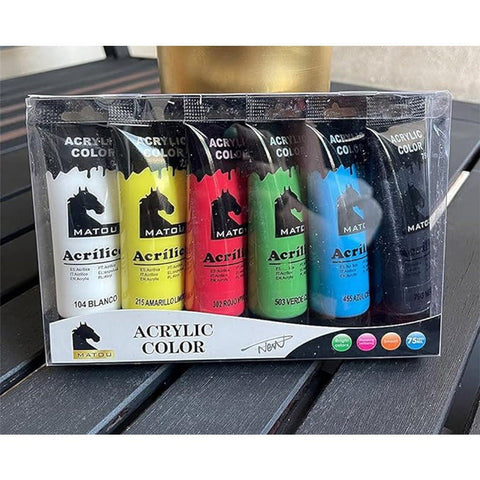 Acrylic Colour Paint Set Of 6 (75 Ml) ColorWaves