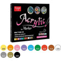 Acrylic Marker Pens Set Brush Tips Set Of 12 ColorWaves