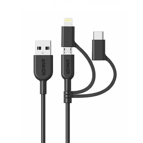 Anker 3 in 1 PowerLine II (0.9m) C89 - Black ColorWaves