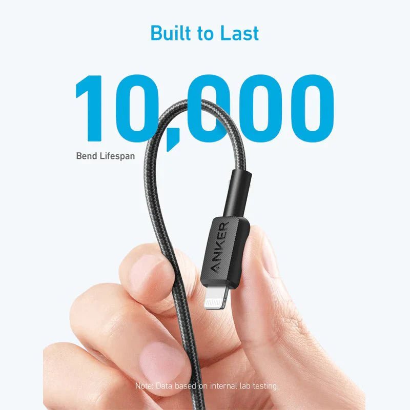 Anker 322 USB-C to Lightning Cable Braided (1.8m/6ft) -Black ColorWaves
