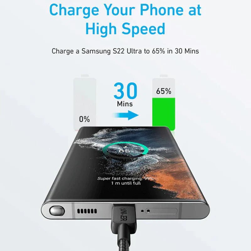 Anker 322 USB-C to USB-C Cable - 60W / 0.9 Meter / Black ColorWaves