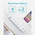 Anker 322 USB Power Strip 4 in 1 - White ColorWaves