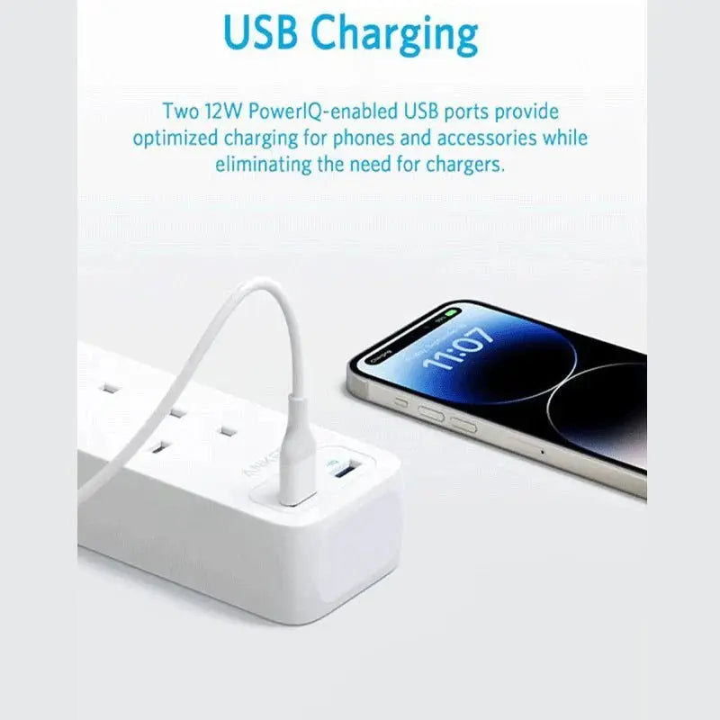Anker 322 USB Power Strip 4 in 1 - White ColorWaves