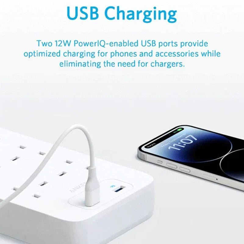 Anker 342 USB Power Strip 8 in 1 - White ColorWaves