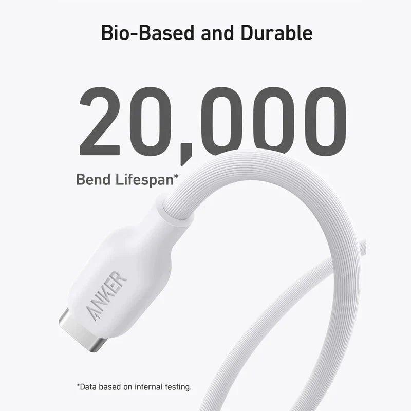 Anker 542 USB-C to Lightning Cable (Bio-Based) (0.9m/3ft) -White ColorWaves