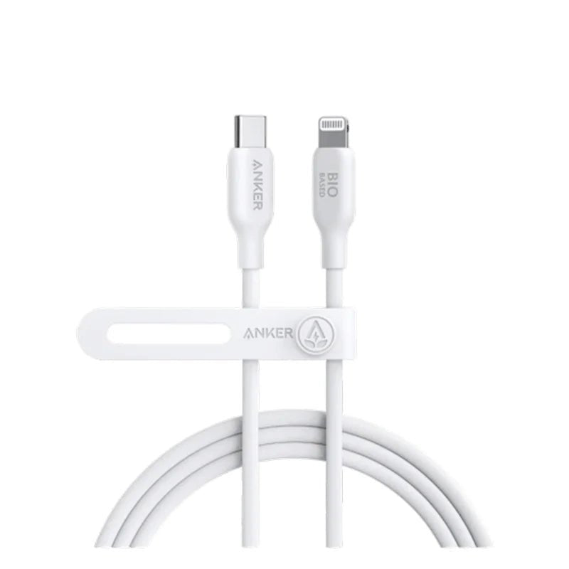 Anker 542 USB-C to Lightning Cable (Bio-Based) (0.9m/3ft) -White ColorWaves