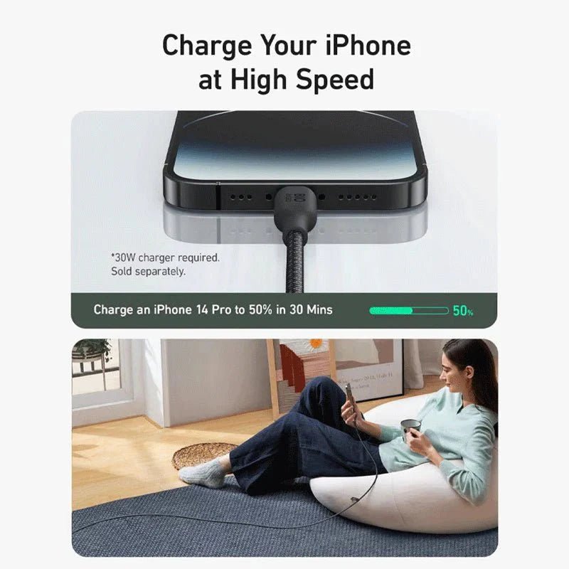 Anker 542 USB-C to Lightning Cable (Bio-Nylon) (1.8m/6ft) -Black ColorWaves
