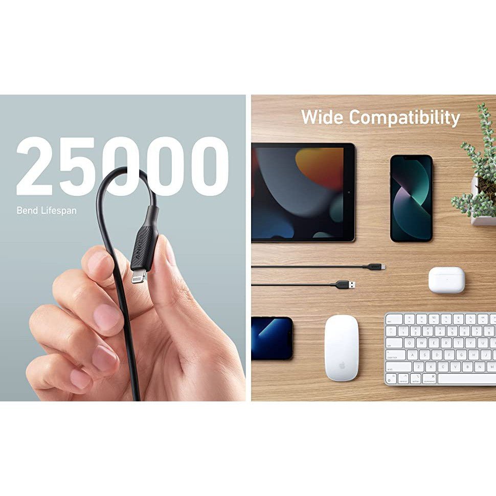 Anker PowerLine III Lightning Cable - USB-C / 0.9m / Black ColorWaves