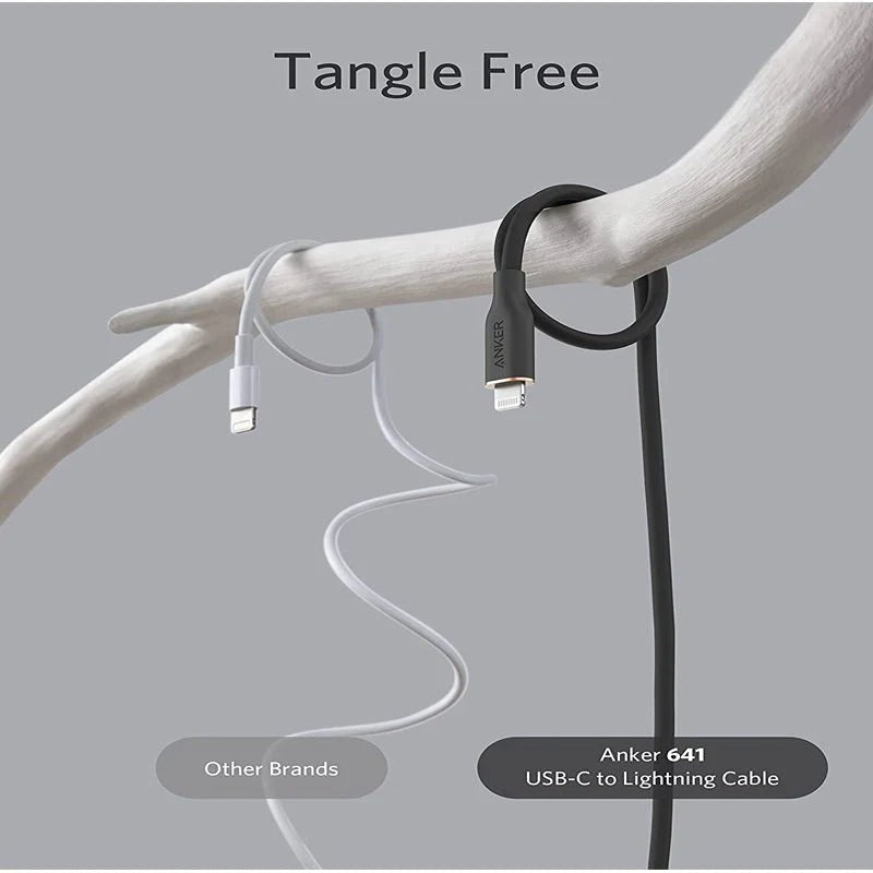 Anker Super Strong PowerLine lll Flow - USB-C to Lightning / 3ft / Black ColorWaves