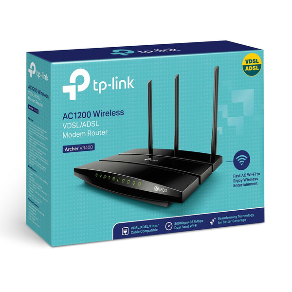 مودم راوتر TP-Link Archer VR400 VDSL/ADSL - 1.2 جيجابت في الثانية / WAN / LAN / USB
