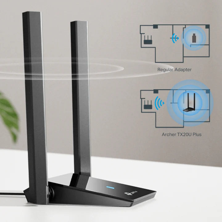 TPLink AX1800 Dual Antennas High Gain Wireless USB Adapter (Archer TX20U Plus) TP-Link