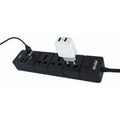Aspor A501 Power Strip 3X Soke Combo 4 Usb Output Port Uk Plug ColorWaves