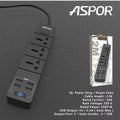 Aspor A501 Power Strip 3X Soke Combo 4 Usb Output Port Uk Plug ColorWaves