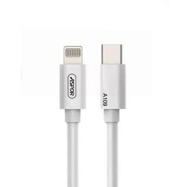Aspor Data Cable Type C To Lighting 3.0A - 20W / 2M / White ColorWaves
