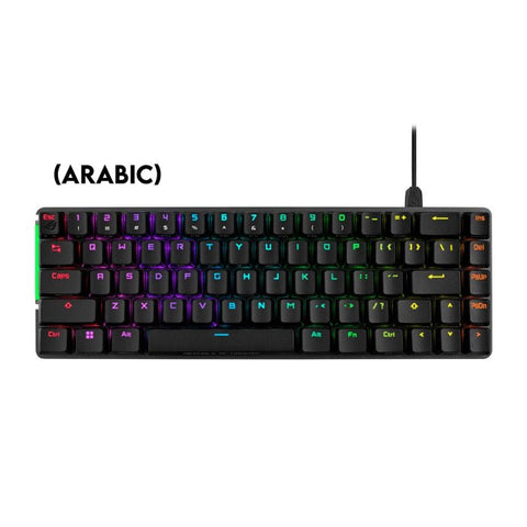 Asus M602 Rog Falchion Ace 65% Wired RGB Mechanical Gaming Keyboard NX Red Switch Linear & Swift (Arabic) - Black ColorWaves