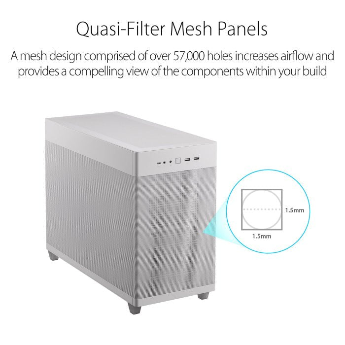 Asus Prime AP201 Micro ATX 33L Tool-Free Side Panels Case - White ColorWaves