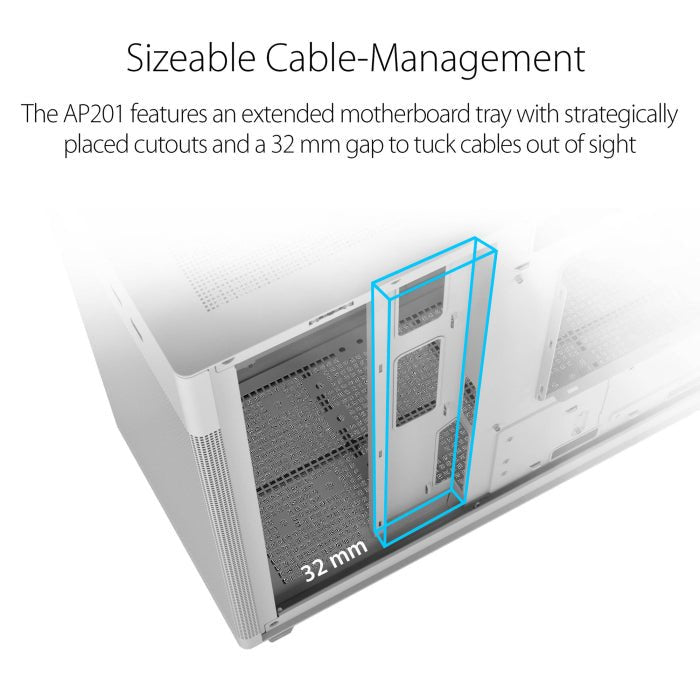 Asus Prime AP201 Micro ATX 33L Tool-Free Side Panels Case - White ColorWaves