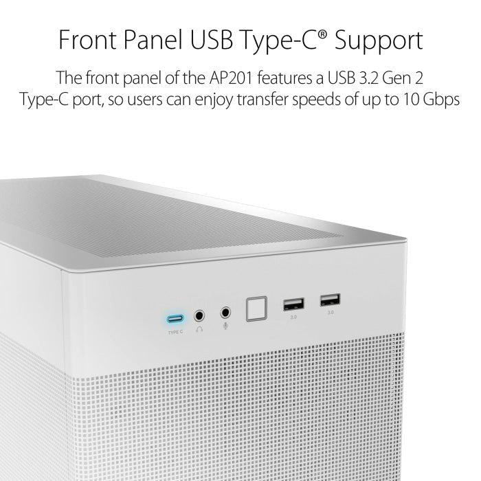 Asus Prime AP201 Micro ATX 33L Tool-Free Side Panels Case - White ColorWaves