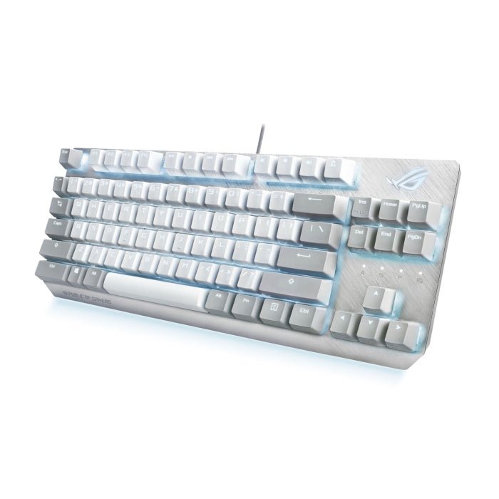 Asus X806 Rog Strix Scope TKL RGB Mechanical NX Red Switch (Linear & Swift) Gaming Keyboard White/Grey-Arabic ColorWaves