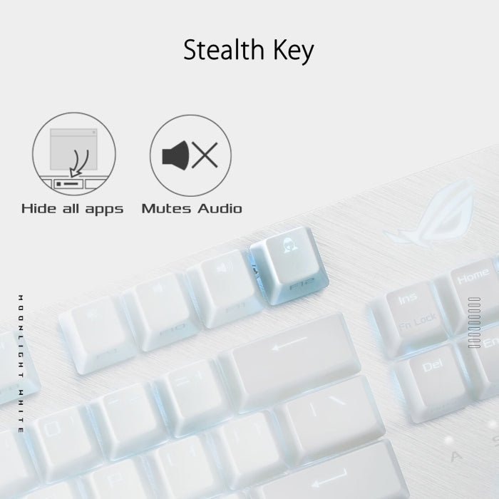 Asus X806 Rog Strix Scope TKL RGB Mechanical NX Red Switch (Linear & Swift) Gaming Keyboard White/Grey-Arabic ColorWaves