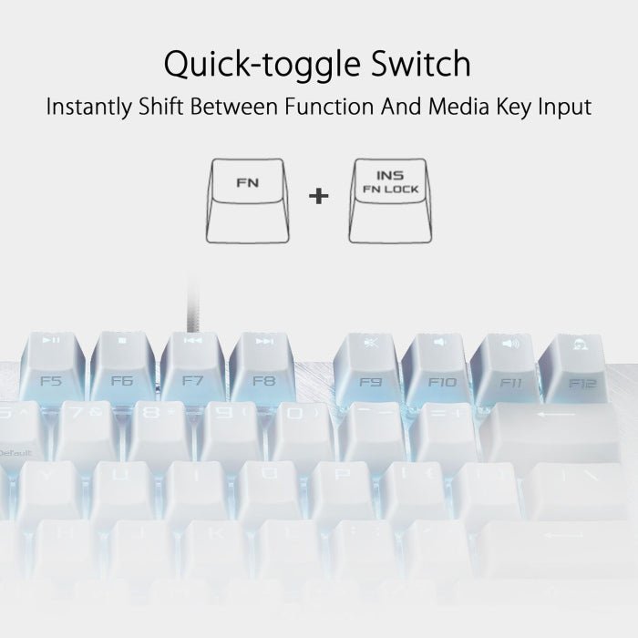 Asus X806 Rog Strix Scope TKL RGB Mechanical NX Red Switch (Linear & Swift) Gaming Keyboard White/Grey-Arabic ColorWaves