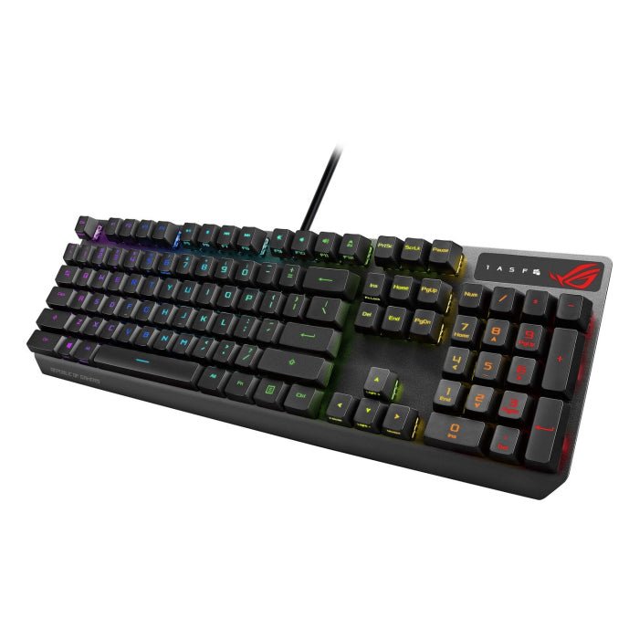 Asus XA05 ROG Strix Scope RX RED Optical Mechanical Switch RGB Wired Gaming Keyboard, Arabic, Black ColorWaves