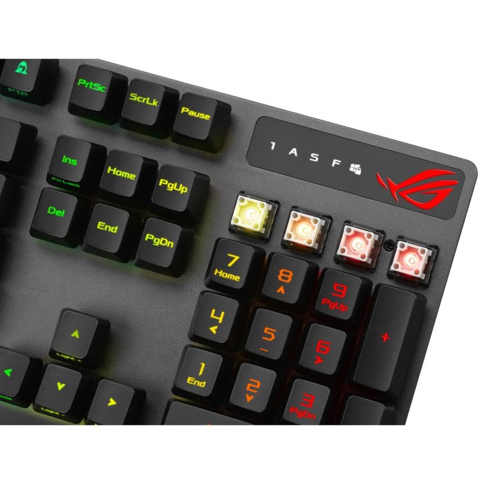 Asus XA05 ROG Strix Scope RX RED Optical Mechanical Switch RGB Wired Gaming Keyboard, Arabic, Black ColorWaves