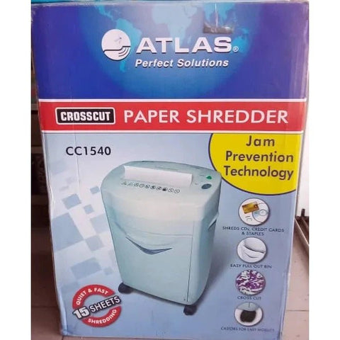 Atlas Cross Cut Paper Shredder 15 Sheets Credit Card Cd Cc1540 ColorWaves