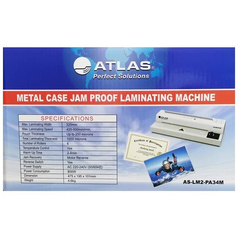 Atlas Laminating Machine Jam Proof 4R 240V A3 ColorWaves