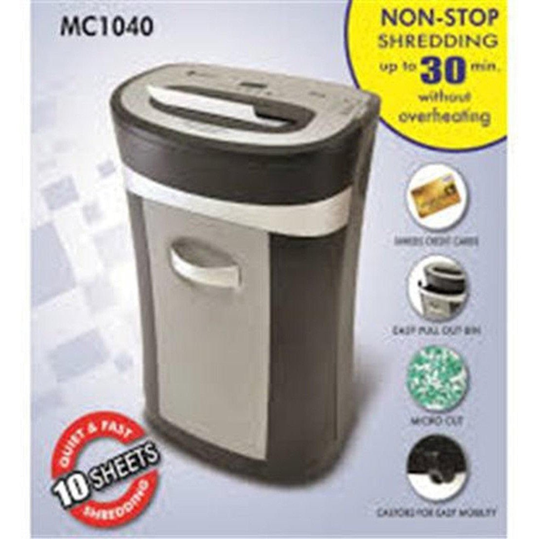 Atlas Micro Cut Shredder 10 Sheets Credit Card Mc1040 ColorWaves