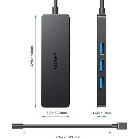 Aukey Aluminum Ultra Slim 4-Port Usb 3.0 Usb Hub ColorWaves