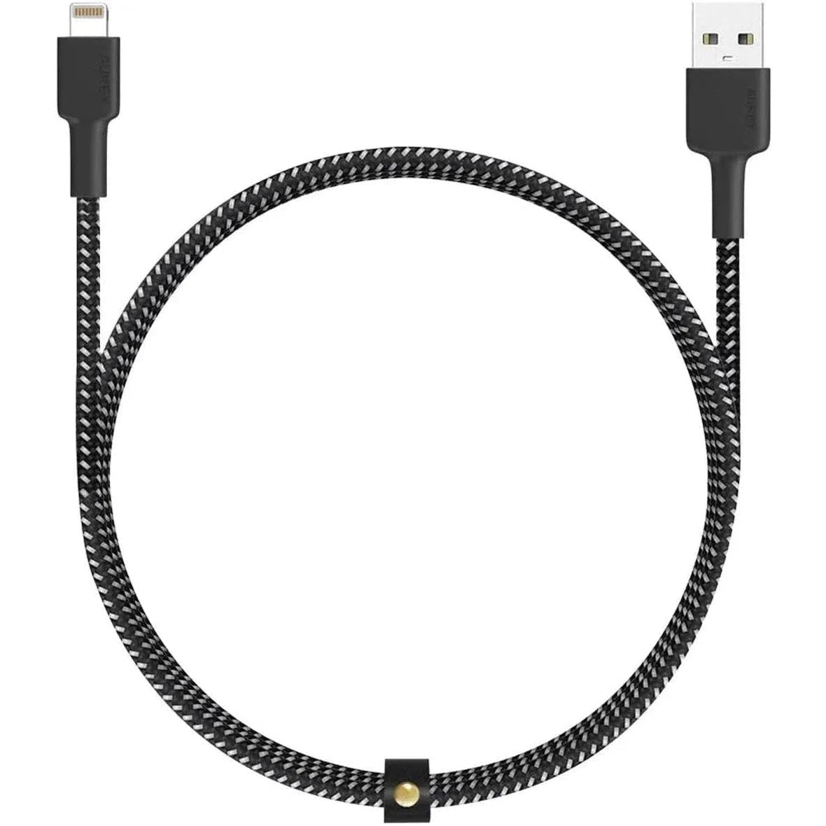 Aukey Black Braided Nylon Mfi Lightning 1.2M Cable ColorWaves