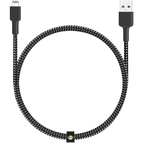 Aukey Black Braided Nylon Mfi Lightning 1.2M Cable ColorWaves