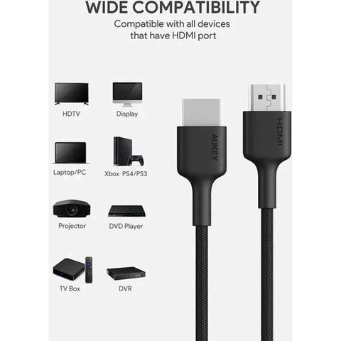 Aukey Black Hdmi Cable ColorWaves