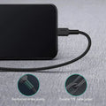 Aukey Braided 1M Usb-C To Lightning Cable - Black ColorWaves