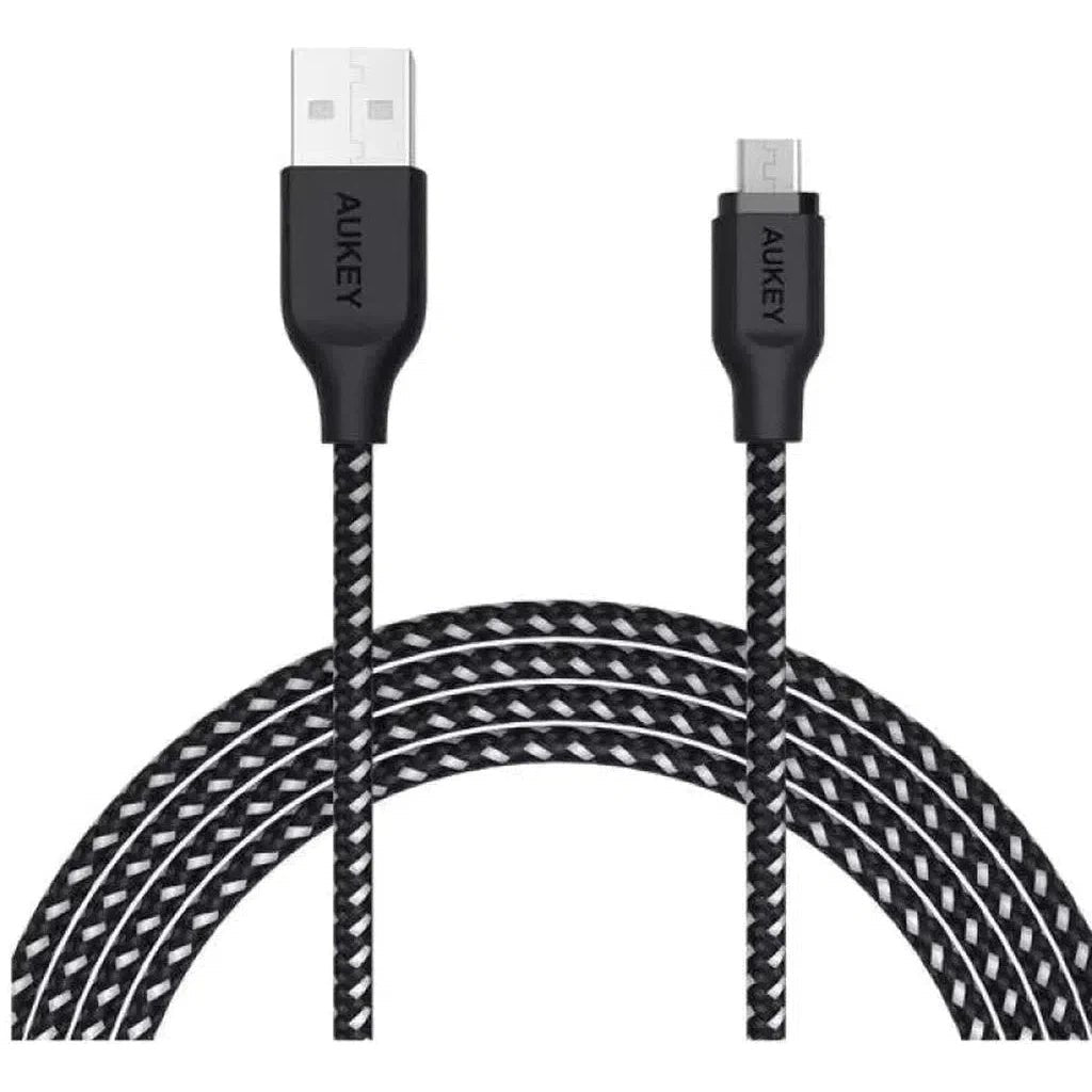 Aukey Braided Nylon Usb 2.0 To Micro Usb Cable - Black ColorWaves