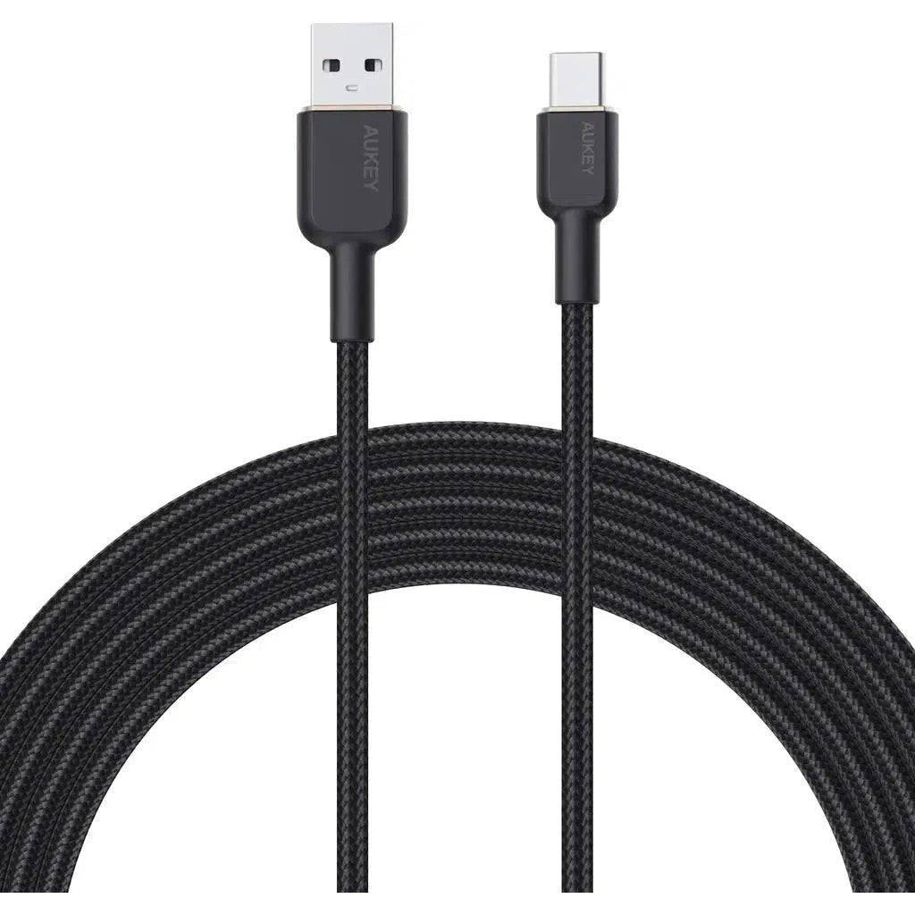 Aukey Braided Nylon Usb 2.0 To Usb C 0.9M Cable ColorWaves