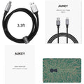 Aukey Braided Nylon Usb 3.0 To Usb-C 1M Cable - Black ColorWaves