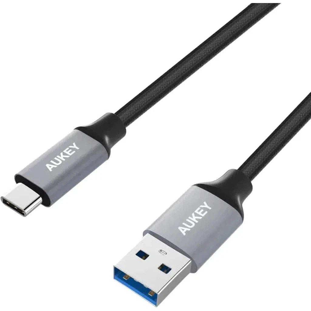 Aukey Braided Nylon Usb 3.0 To Usb-C 1M Cable - Black ColorWaves