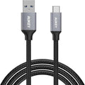 Aukey Braided Nylon Usb 3.0 To Usb-C 1M Cable - Black ColorWaves