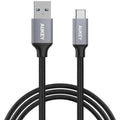 Aukey Braided Nylon Usb 3.0 To Usb-C 2M Cable - Black ColorWaves