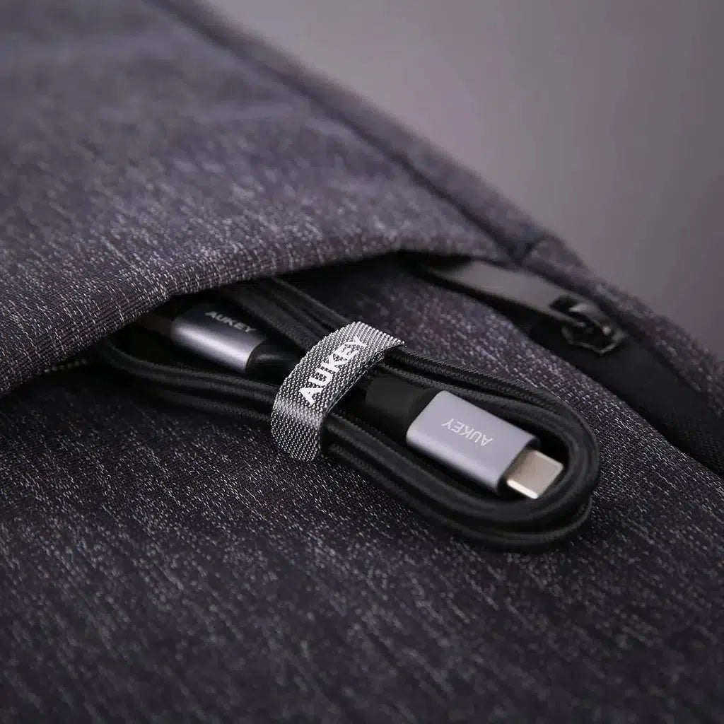 Aukey Braided Nylon Usb 3.0 To Usb-C Cables - Black ColorWaves
