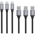 Aukey Braided Nylon Usb 3.0 To Usb-C Cables - Black ColorWaves
