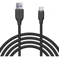 Aukey Braided Nylon Usb 3.1 Gen1 To Usb-C 2M Cable - Black ColorWaves
