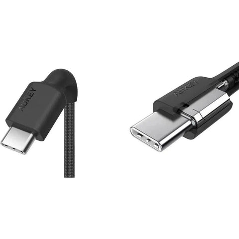 Aukey Braided Nylon Usb-C To Usb-C Cable - Black ColorWaves