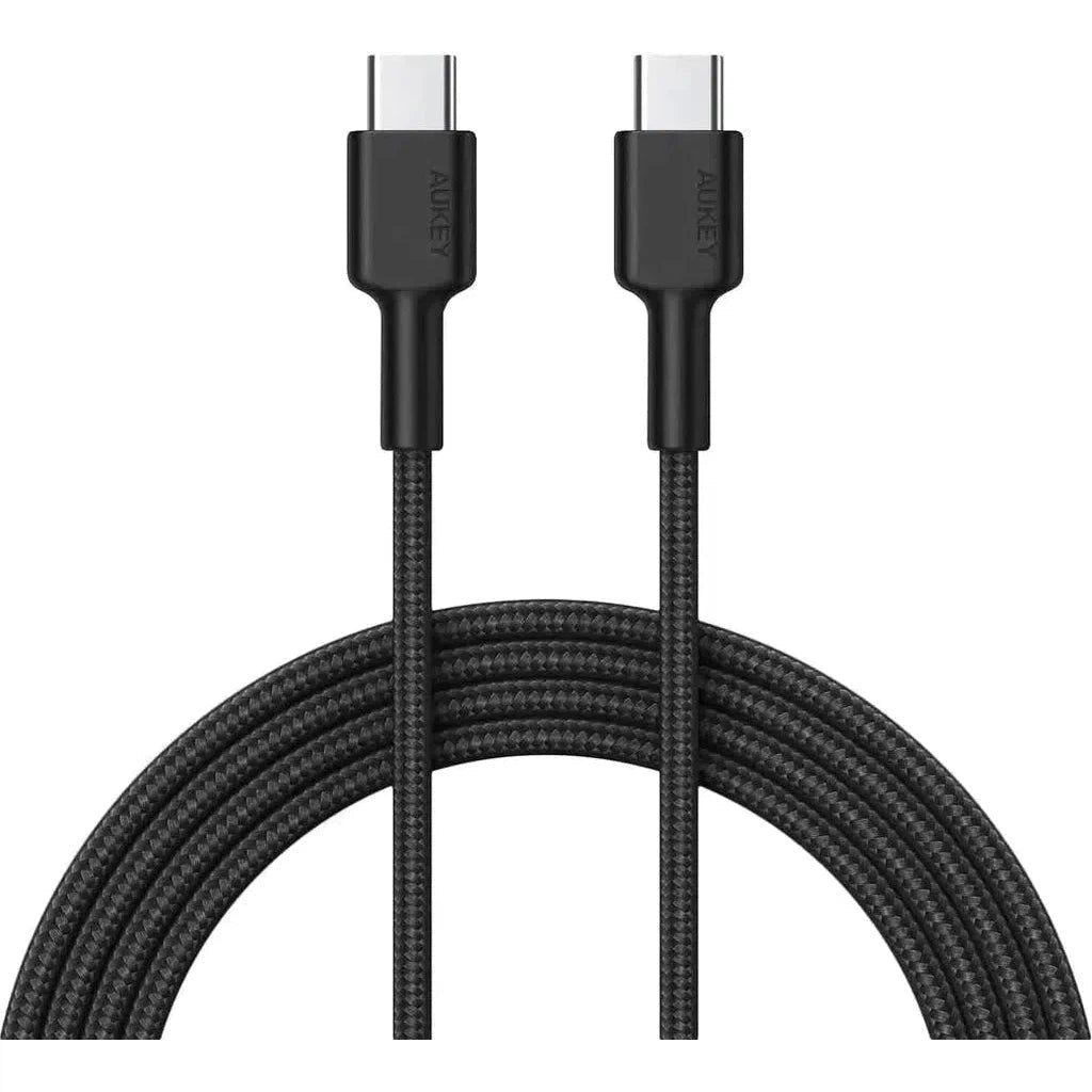 Aukey Braided Nylon Usb-C To Usb-C Cable - Black ColorWaves